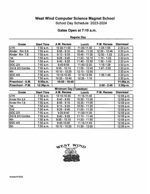 23-24 Bell schedule